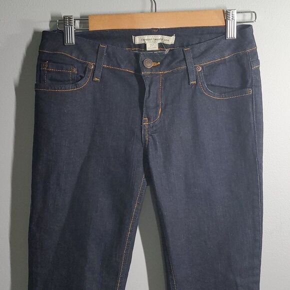 Forever 21 Y2k jeans women's size 27 size 4 US low rise dark jean Made In USA - Picture 3 of 15
